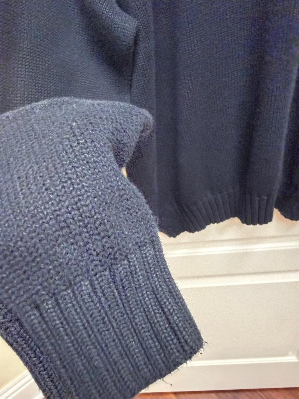 Polo by Ralph Lauren Navy Blue Crewneck Sweater with Purple Pony